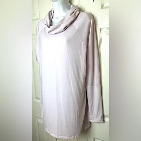 ATHLETA Essence Hooded Tunic Top Shirt Simply Lilac Pink UPF 50+ Cowl Neck Long - Picture 4 of 13
